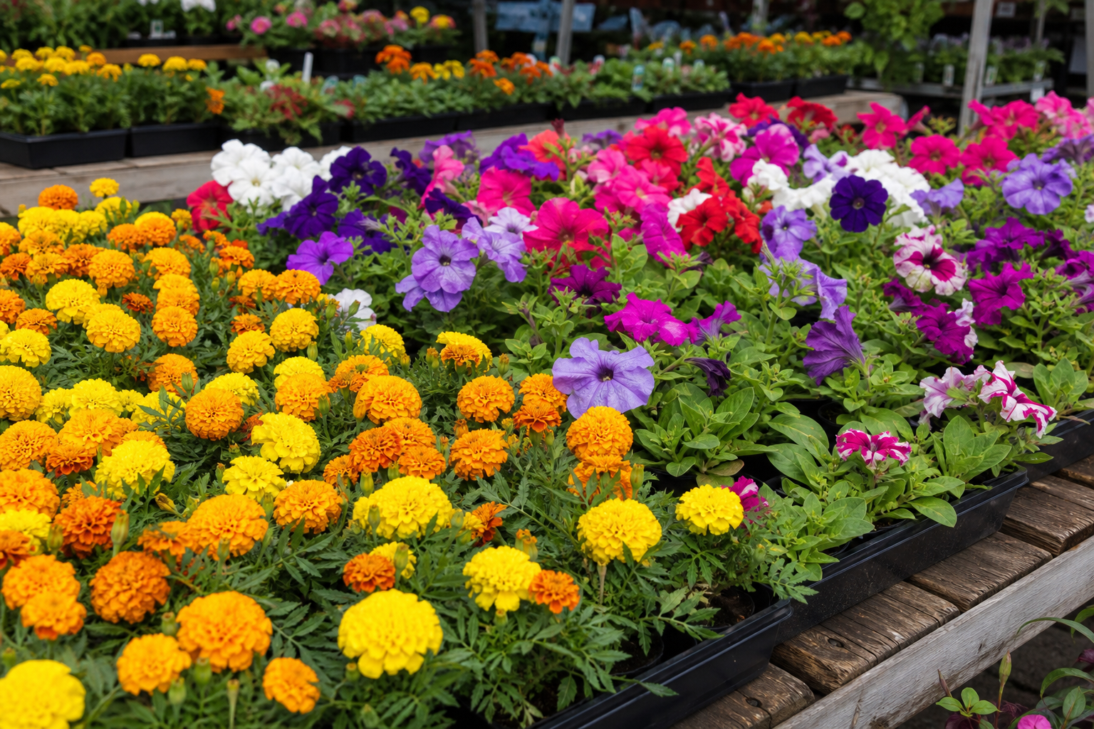 Balcony plants in containers