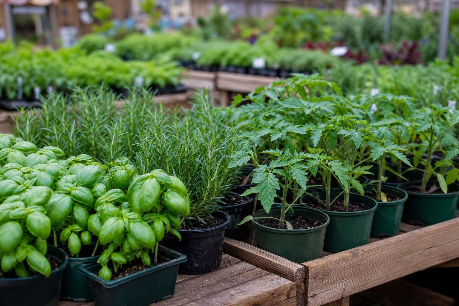 Vegetable and salad seedlings